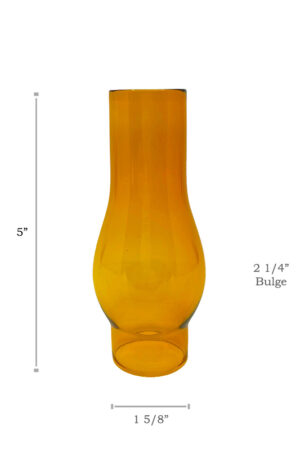 Oil Lamp Chimney #1 Amber - 1 5/8" x 5"
