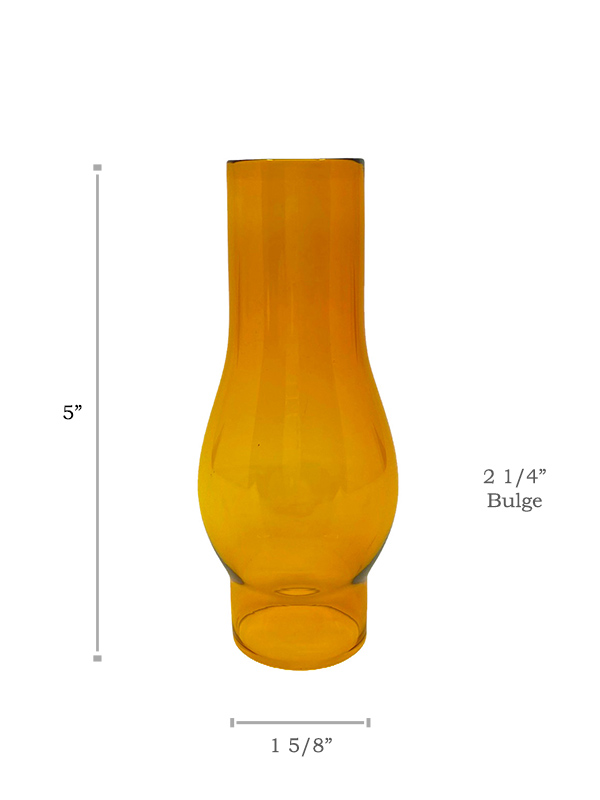 Oil Lamp Chimney #1 Amber - 1 5/8" x 5"