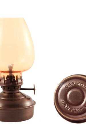 Oil Lanterns - Antique Brass Mini - 5.75" Amber Glass
