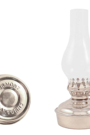 Chrome Oil Lamps - Nickel Plated Brass Mini - 6.5"