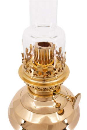 Brass Equinox Center Draft Oil Lamp detail