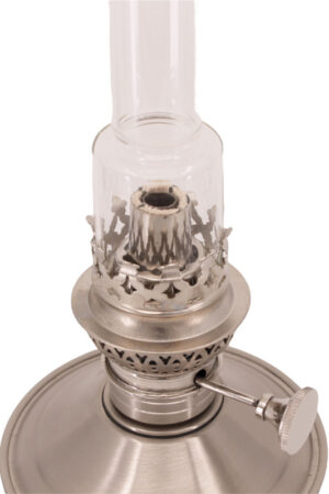 Pewter "Mansfield" Center Draft Oil Lamp 14"