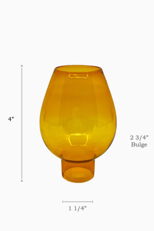 Mini Oil Lamp Chimney #5 Amber - 1 1/4" x 3 7/8"