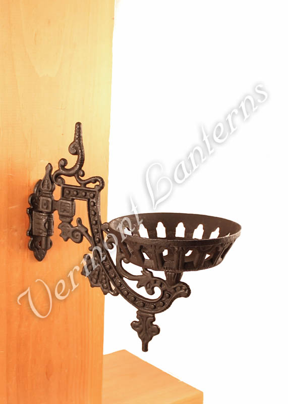 Oil Lamps - Opal Glass w/Cast Iron Wall Bracket