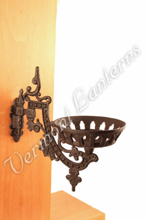 Oil Lamps - Clear Glass w/Cast Iron Wall Bracket