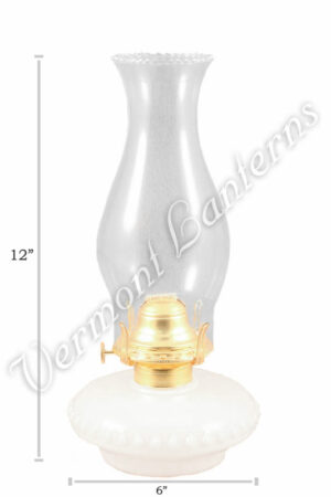 Victorian Oil Lamp - Opal w/Reflector Wall Mount