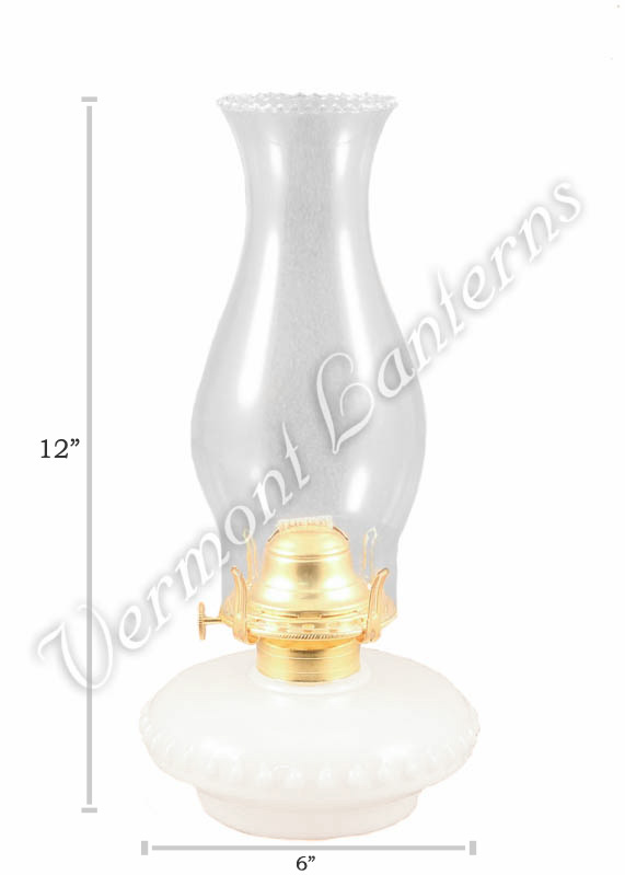 Victorian Oil Lamp - Opal w/Reflector Wall Mount