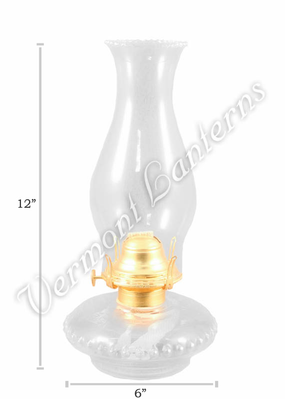 Oil Lamps - Clear Glass w/Cast Iron Wall Bracket
