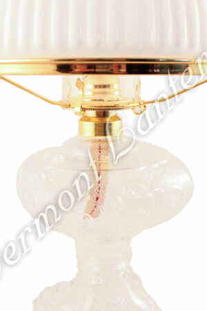 Oil Lamps - Clear Glass "Belvidere" w/ Opal Shade 21"