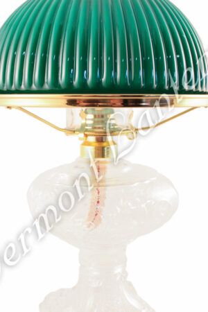 Oil Lamps - Clear Glass "Belvidere" w/ Green Shade 21"