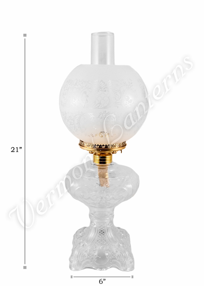 Clear "Belvidere" Hurricane Lamp w/ Ball Shade