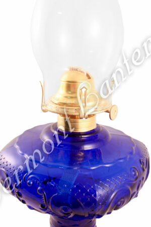 Cobalt "Belvidere" Hurricane Lamp w/ Ball Shade