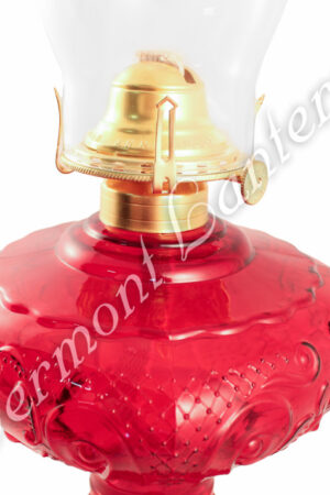 Ruby "Belvidere" Hurricane Lamp w/ Ball Shade