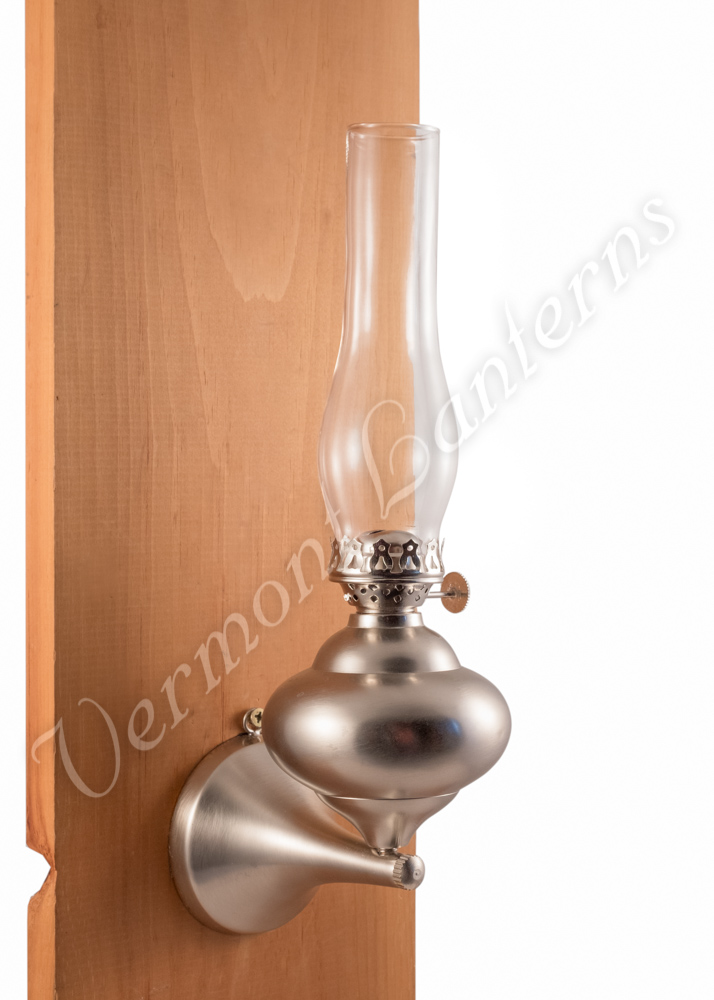 Wall Oil Lamp - Pewter "Sterling" 11"