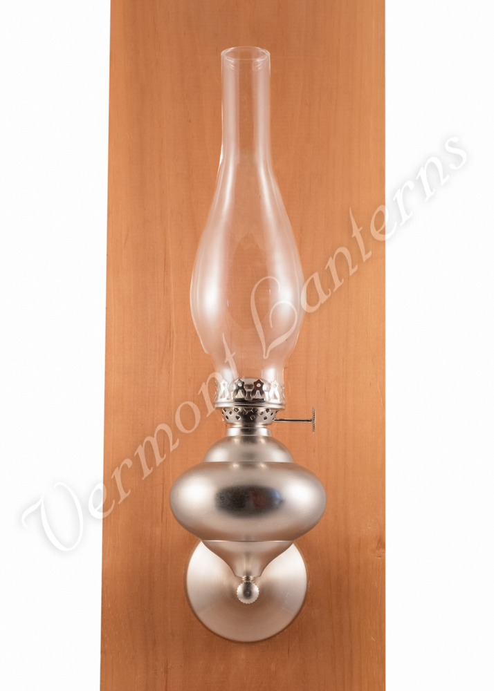 Wall Oil Lamp - Pewter "Sterling" 13"