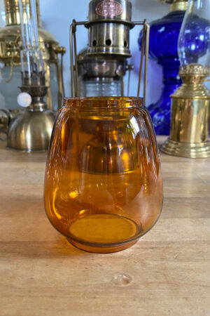 Amber Glass for Patio Hurricane Lantern 9"