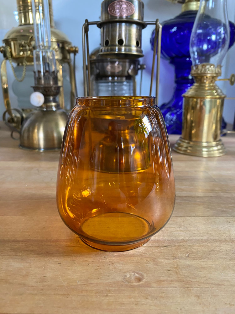 Amber Glass for Patio Hurricane Lantern 9"