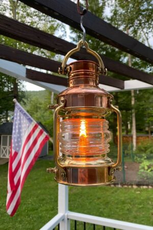 Copper and Brass Anchor Oil Lamp