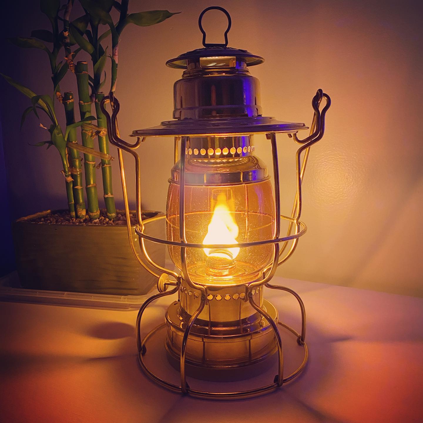 Railroad Lantern - Antique Brass Train Lamp 12" - Image 5