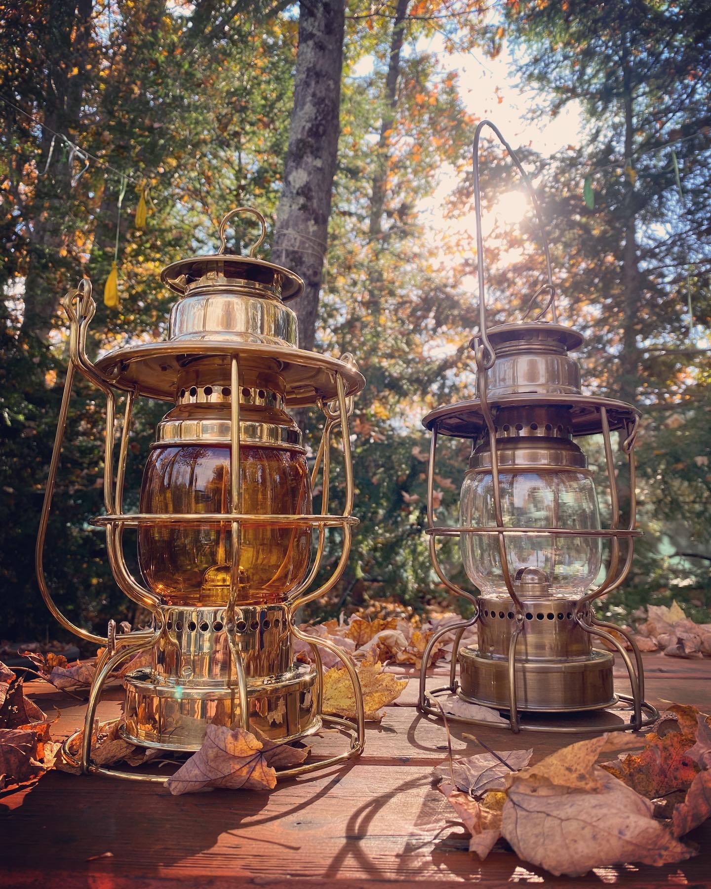 Railroad Lantern - Antique Brass Train Lamp 12" - Image 3