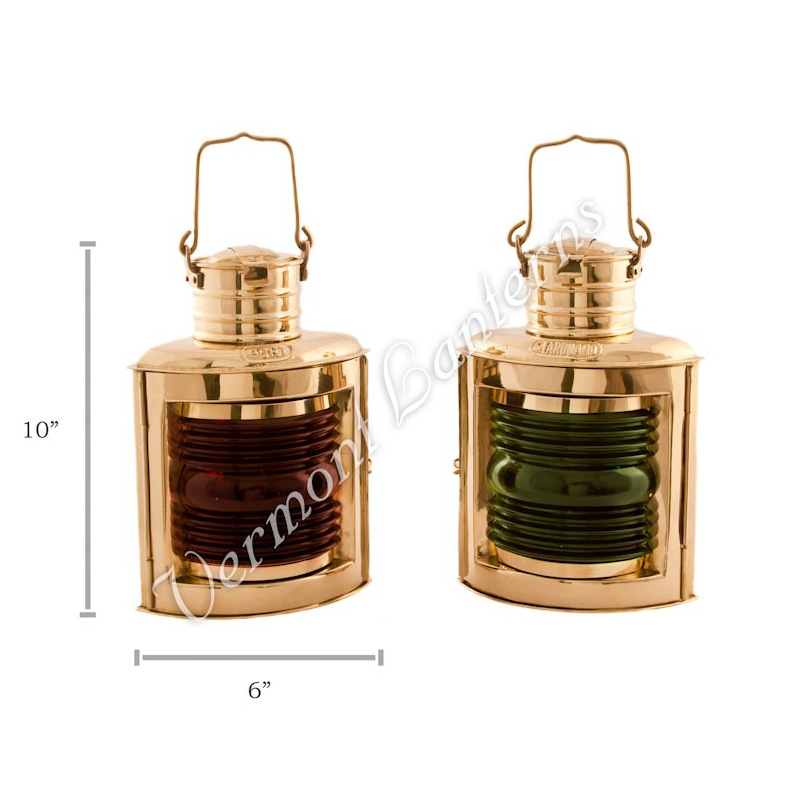 Ships Lantern Brass Port & Starboard - 9"