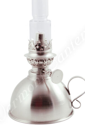 "Lincoln" Swedish Style Center Draft Oil Lamp Pewter - 11"