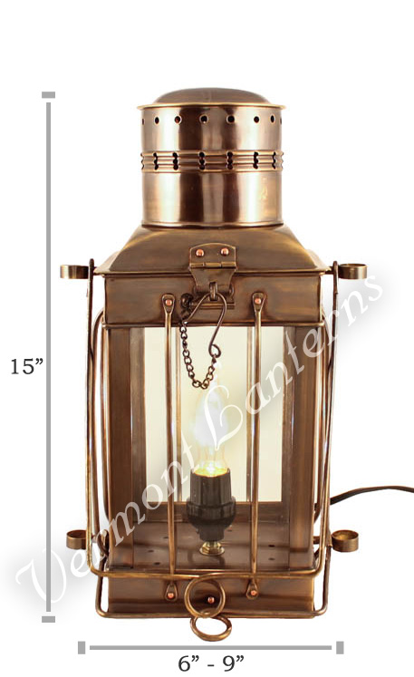 Electric Oil Lamps - Antique Brass Cargo Lamp 15"