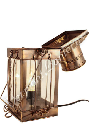 Electric Oil Lamps - Antique Brass Cargo Lamp 15"