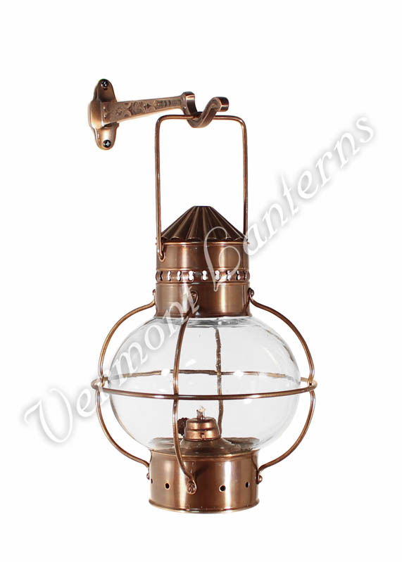 Electric Nautical Lamp - Antique Brass Onion Lantern 10"