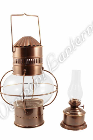 Nautical Oil Lamps - Antique Brass Onion Lantern 14"