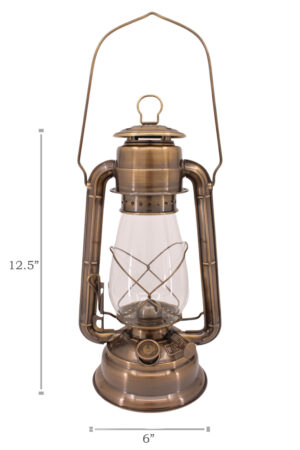 Hurricane Oil Lantern Antique Brass