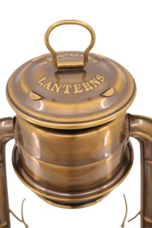 Antique Brass Hurricane Lantern Detail
