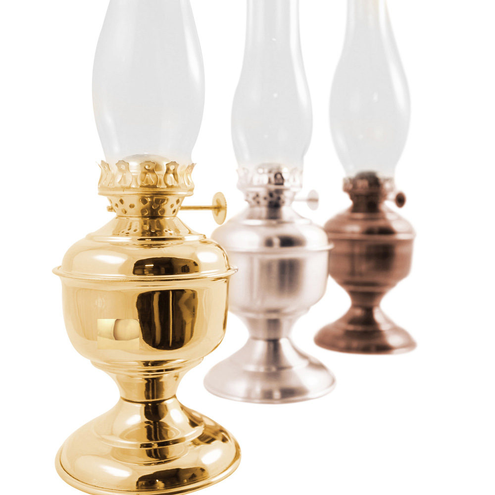 Oil Lantern - Pewter "Pico" Table Lamp 12"