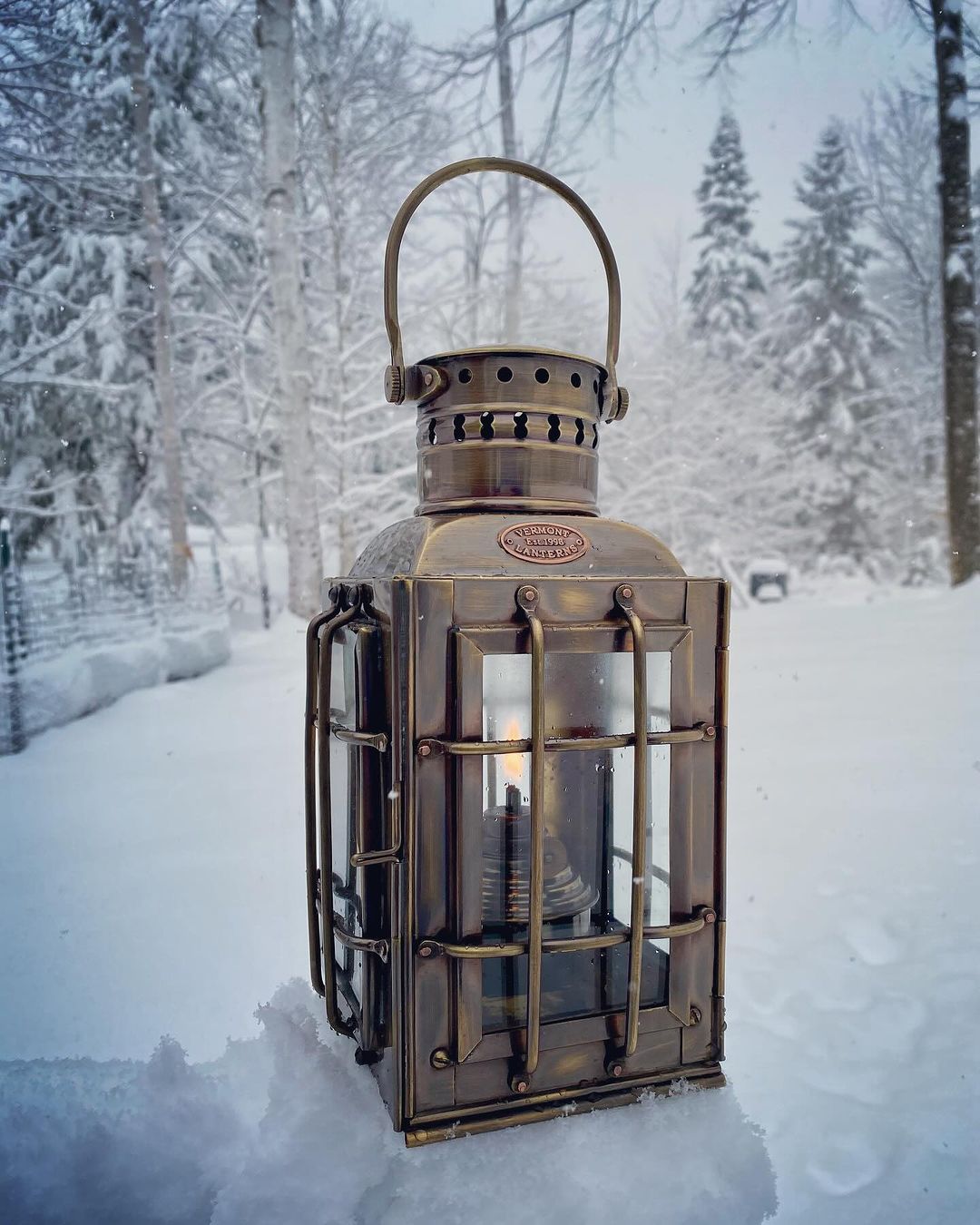 Ship Lantern - Antique Brass Chiefs Oil Lamp - 10" - Image 5