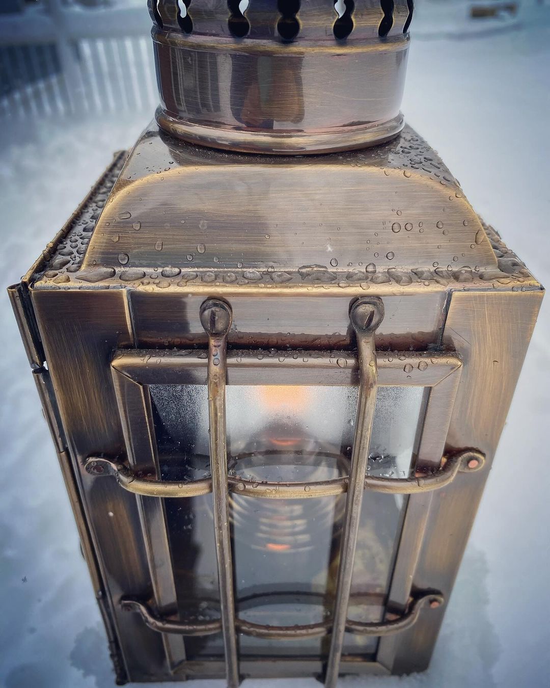 Ship Lantern - Antique Brass Chiefs Oil Lamp - 10" - Image 6