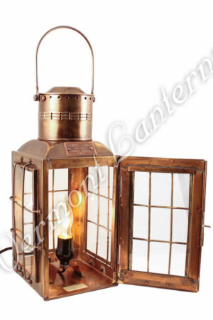 Electric Lantern - Ship Lantern Antique Brass Chiefs Lamp - 15"