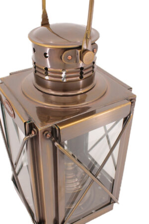 Cargo Lantern - Antique Brass Oil Lamp 10"