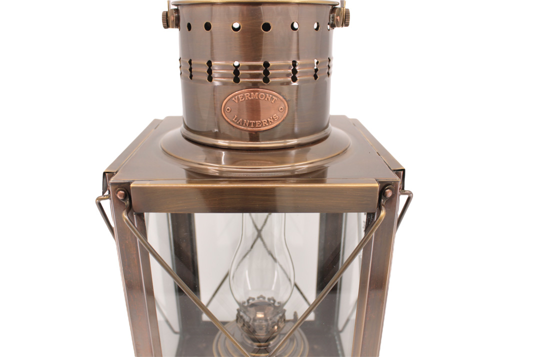 Cargo Lantern - Antique Brass Oil Lamp 15"