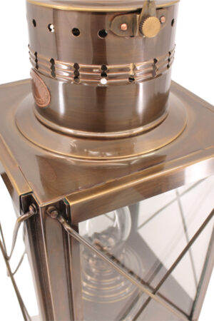 Cargo Lantern - Antique Brass Oil Lamp 15"