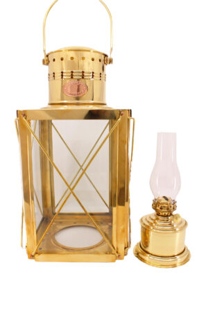 Cargo Lantern - Brass Oil Lamp 15"