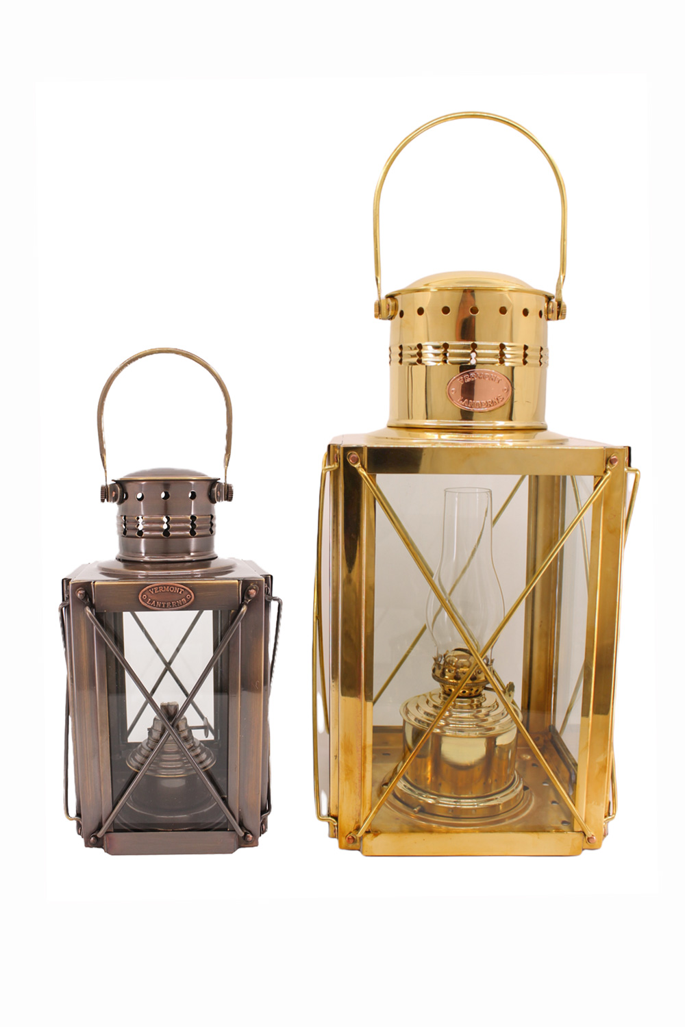 Cargo Lantern - Brass Oil Lamp 15"
