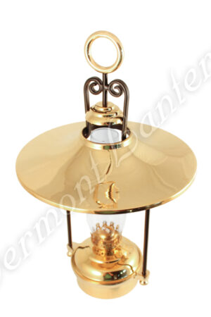Hanging Oil Lamps - Brass "Dorset" 14" w/shade