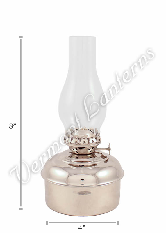 Chrome Oil Lamps - Nickel "Dorset" Table Lamp - 8"