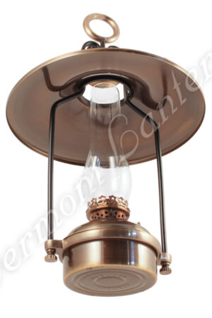 Hanging Oil Lamps - Antique Brass "Dorset" 14" w/shade