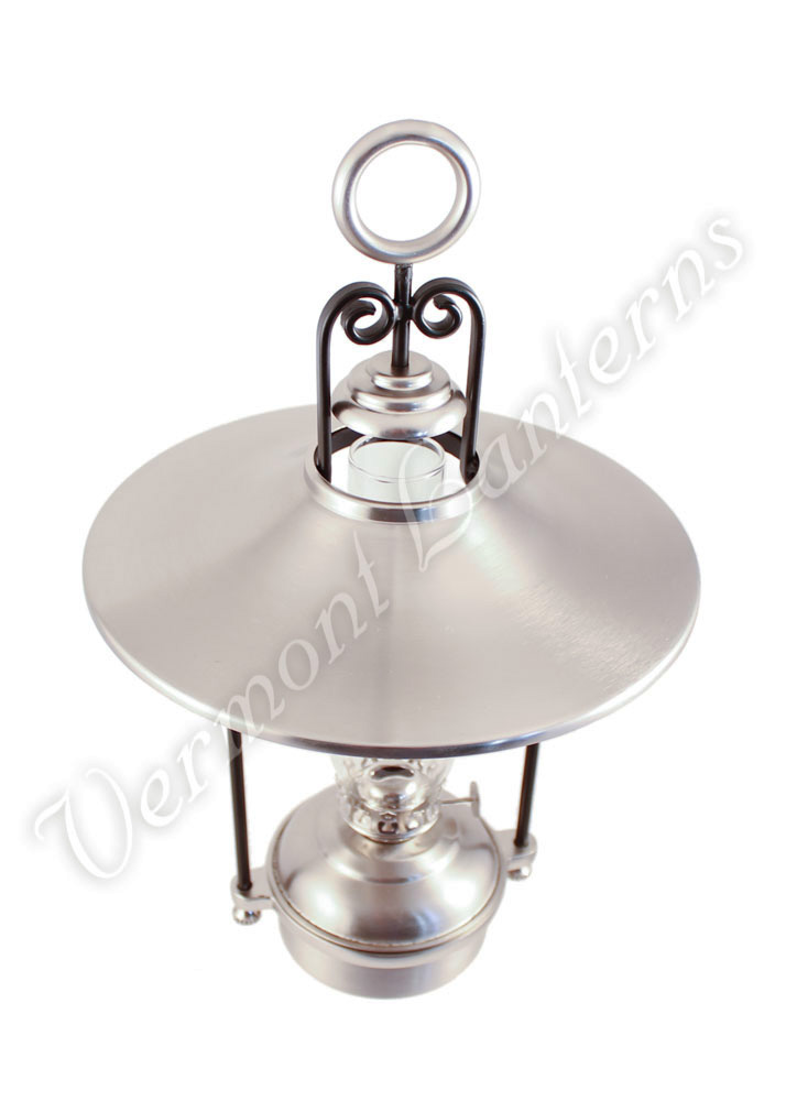 Hanging Oil Lamps - Pewter "Dorset" 14" w/shade