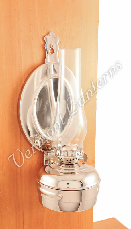 Chrome Oil Lamps - Nickel "Dorset" Wall Lamp 10"