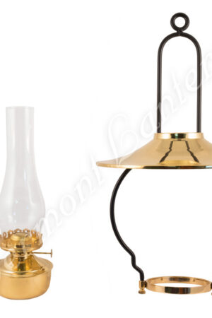 "Mansfield" Saloon Hanging Lamp - Brass 21" w/shade