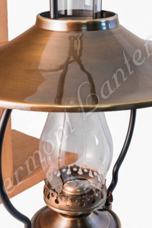 "Mansfield" Saloon Hanging Lamp - Antique Brass 21" w/shade