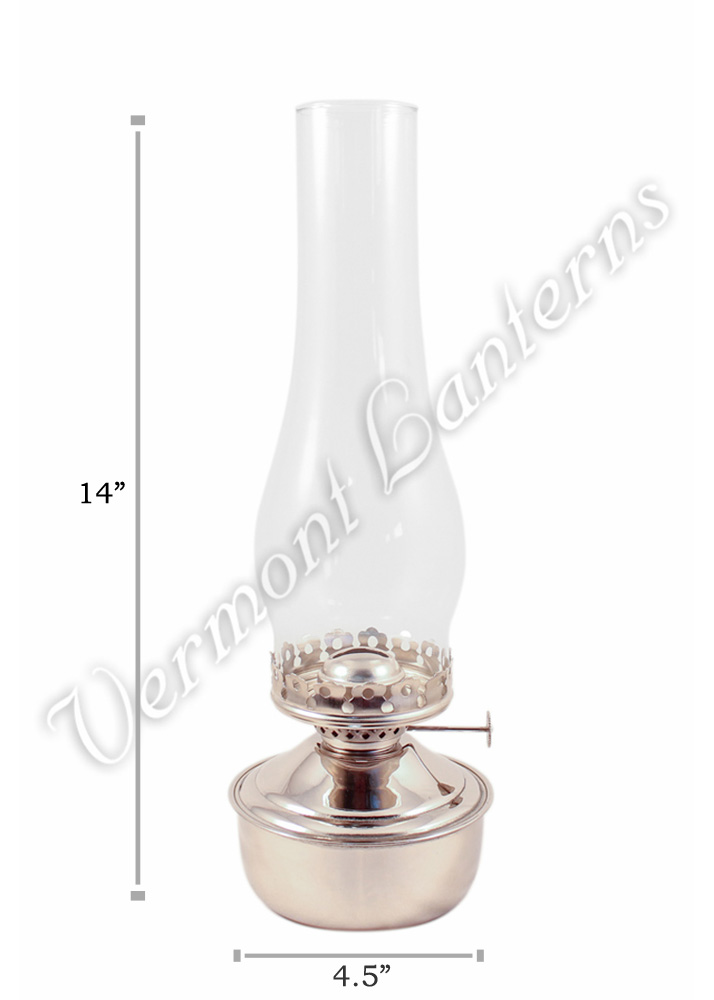 Nickel Oil Lantern - "Mansfield" Table Lamp 14"