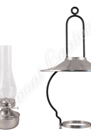"Mansfield" Saloon Hanging Lamp - Pewter 21" w/shade